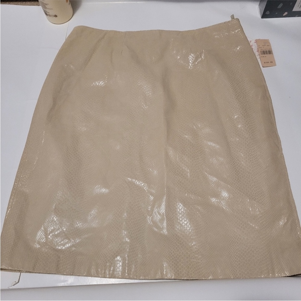 Wilsons Leather Beige Pencil Skirt